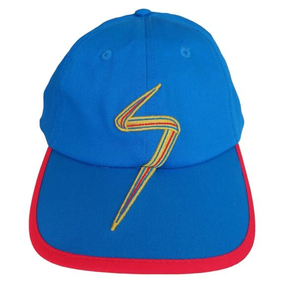 NEW! Disney Ms. Marvel 100% Cotton Logo Cap Baseball Hat Adults Blue Gold Red OS - Picture 1 of 10